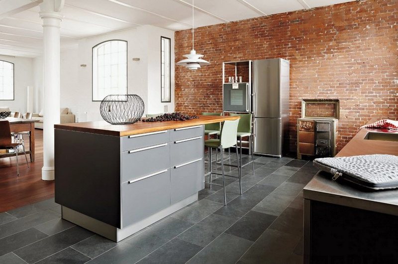 Кухня в стиле лофт: дизайн интерьера с фото