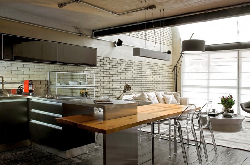 Кухня в стиле лофт: Фото современных интерьеров